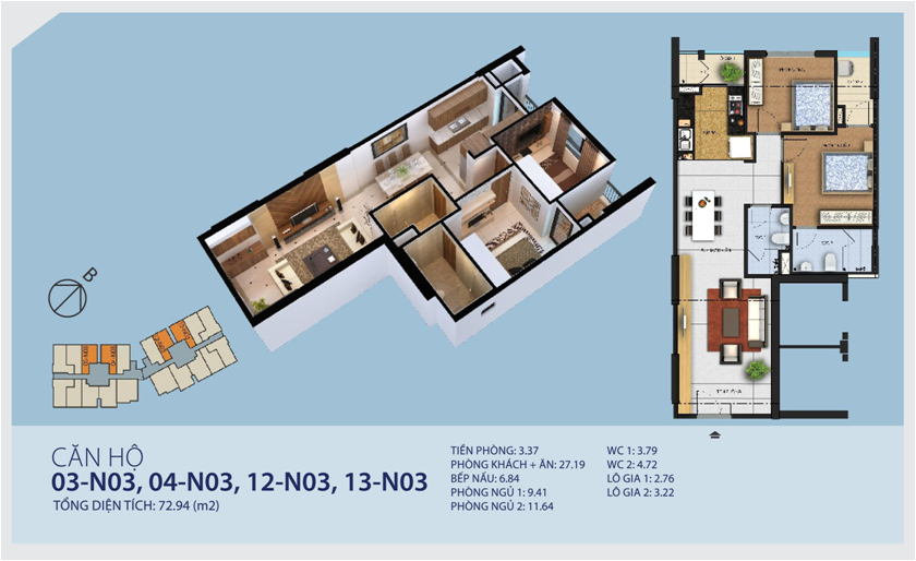 Chính chủ bán căn hộ 2013 N03, vị trí đẹp nhất dự án New Horrizon 87 Lĩnh Nam 9562679