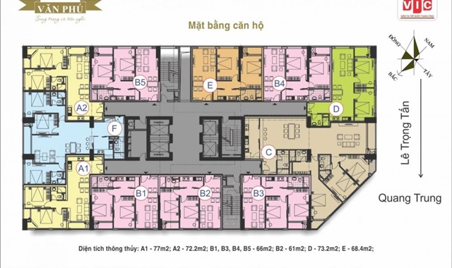 Giá bán chỉ từ 16,7tr/m2, chung cư CT12 KĐT Văn Phú trung tâm Hà Đông. Bàn giao nhà ngay 61 - 77m2 